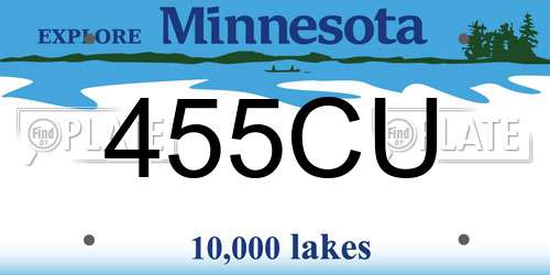455CU Minnesota License Plate