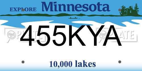 455KYA Minnesota License Plate