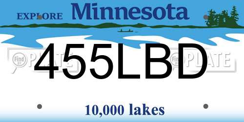 455LBD Minnesota License Plate
