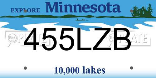 455LZB Minnesota License Plate