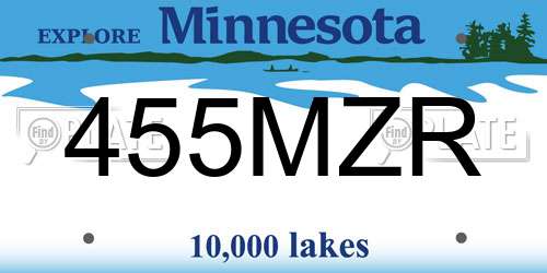 455MZR Minnesota License Plate