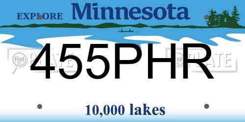 455PHR Minnesota License Plate