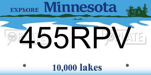 455RPV Minnesota License Plate