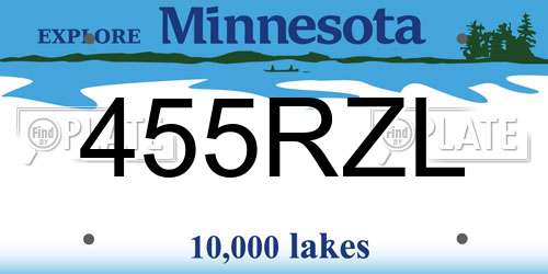 455RZL Minnesota License Plate
