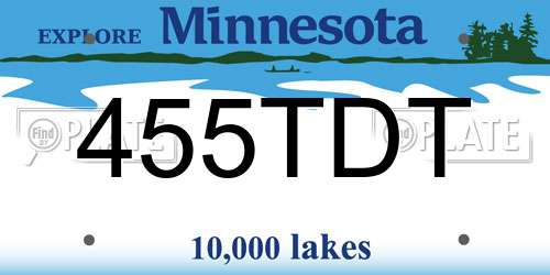 455TDT Minnesota License Plate