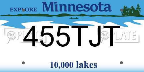 455TJT Minnesota License Plate