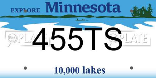 455TS Minnesota License Plate