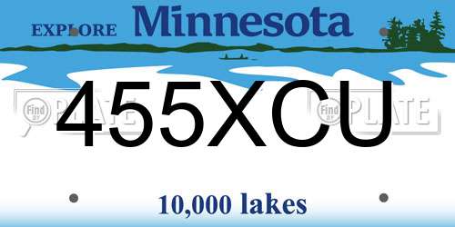 455XCU Minnesota License Plate