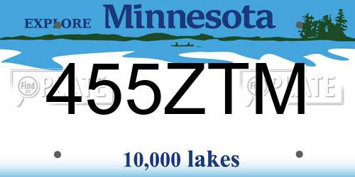 455ZTM Minnesota License Plate