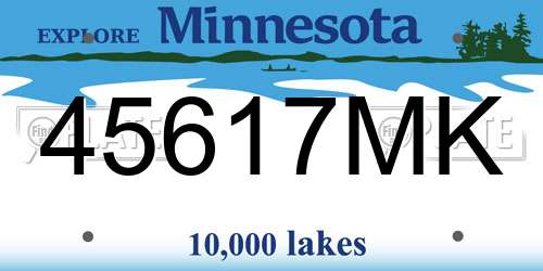45617MK Minnesota License Plate