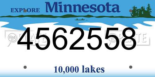 4562558 Minnesota License Plate