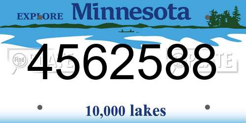4562588 Minnesota License Plate