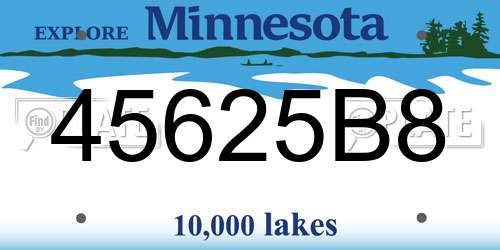 45625B8 Minnesota License Plate