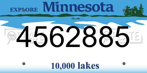 4562885 Minnesota License Plate