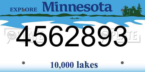 4562893 Minnesota License Plate