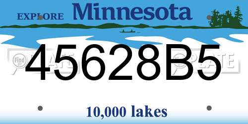 45628B5 Minnesota License Plate
