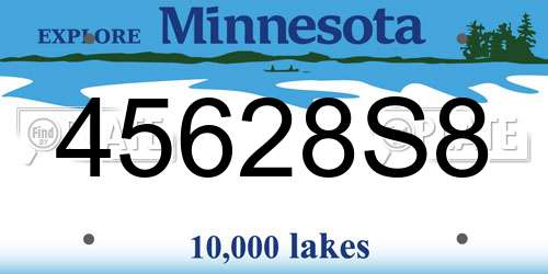 45628S8 Minnesota License Plate
