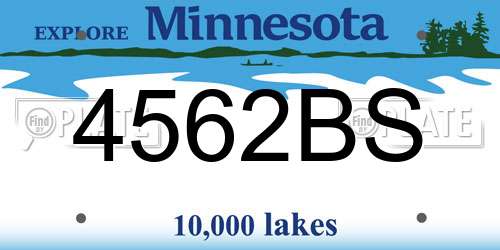 4562BS Minnesota License Plate