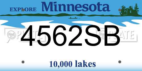 4562SB Minnesota License Plate