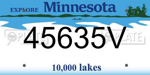 45635V Minnesota License Plate