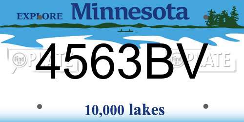 4563BV Minnesota License Plate