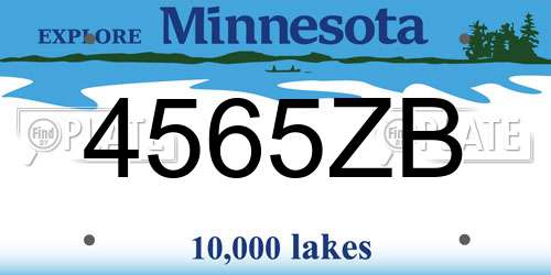 4565ZB Minnesota License Plate