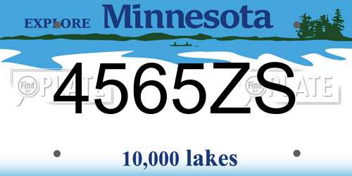 4565ZS Minnesota License Plate