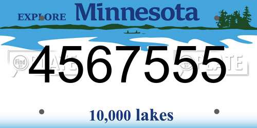 4567555 Minnesota License Plate