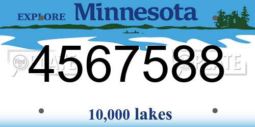 4567588 Minnesota License Plate