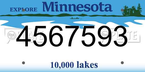 4567593 Minnesota License Plate