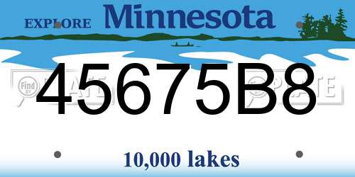 45675B8 Minnesota License Plate