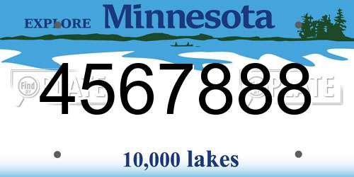 4567888 Minnesota License Plate
