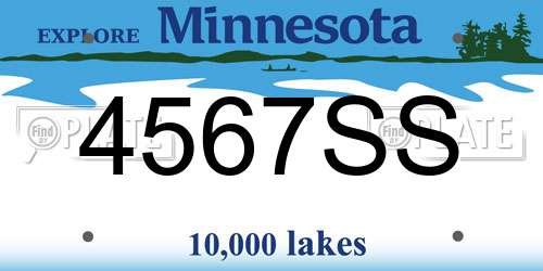 4567SS Minnesota License Plate