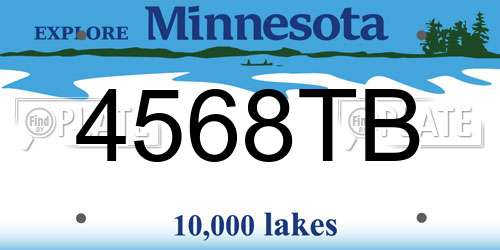 4568TB Minnesota License Plate