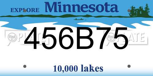 456B75 Minnesota License Plate