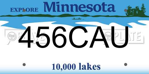 456CAU Minnesota License Plate