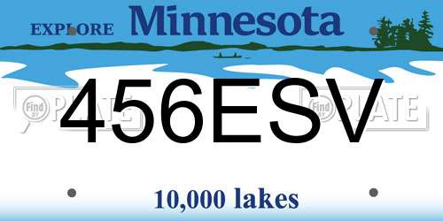 456ESV Minnesota License Plate