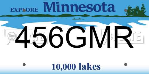 456GMR Minnesota License Plate