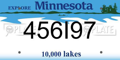 456I97 Minnesota License Plate