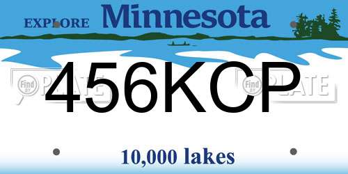 456KCP Minnesota License Plate