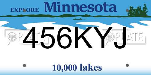 456KYJ Minnesota License Plate
