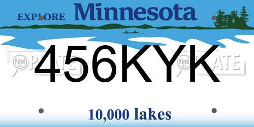 456KYK Minnesota License Plate