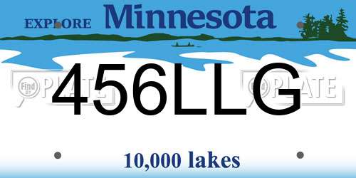 456LLG Minnesota License Plate