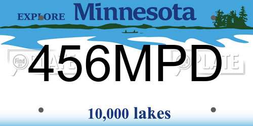 456MPD Minnesota License Plate
