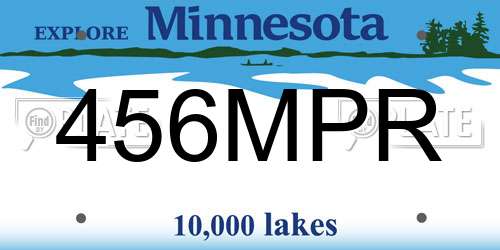 456MPR Minnesota License Plate