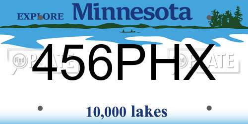 456PHX Minnesota License Plate
