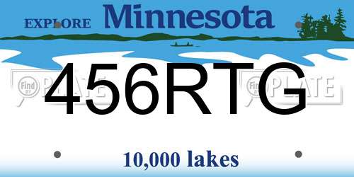 456RTG Minnesota License Plate