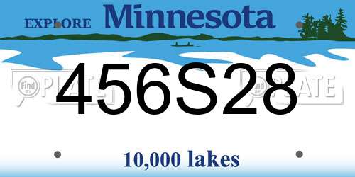 456S28 Minnesota License Plate