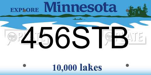 456STB Minnesota License Plate