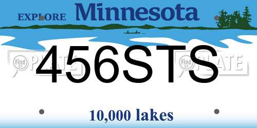 456STS Minnesota License Plate